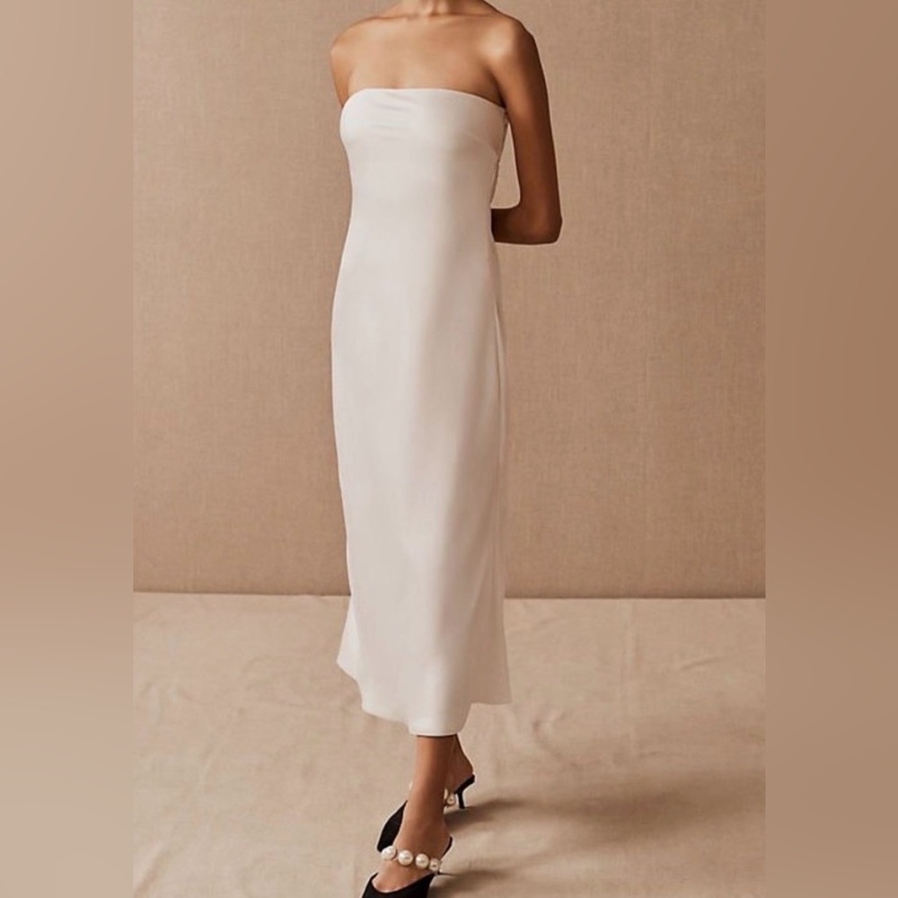 Sachin & Babi Ivory Satin Slip Dress